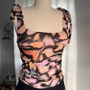 Women’s Free People Multicolor Abstract Print Top